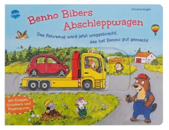 Benno Bibers Abschleppwagen. Das Fahrzeug wird jetzt weggebracht, das hat Benno gut gemacht