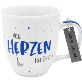 Tasse "Von Herzen für Dich", blau