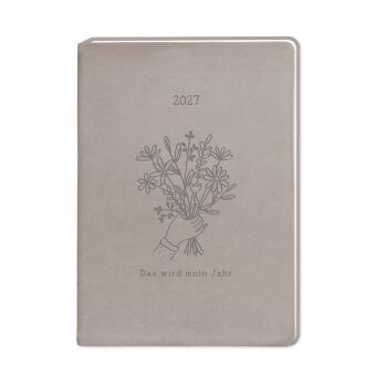 Terminplaner Lederlook 2027 Taupe