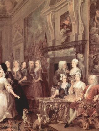 William Hogarth - Versammlung im Wanstead House, Sir Richard Child, seiner Frau Dorothy und Tochter