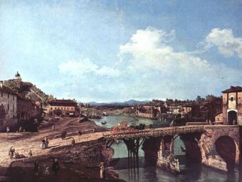 Canaletto (I) - Turin, Blick von Nordosten auf die antike Brücke über den Po - 500 Teile (Puzzle)