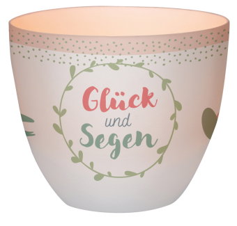 LichterZeit "Glück und Segen" Windlicht aus Porzellan