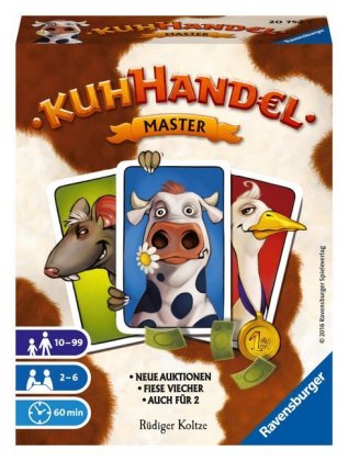 Ravensburger 20752 - Kuhhandel Master, Auktionsspiel für 2-6 Spieler, Kartenspiel mit Kühen ab 10 Ja