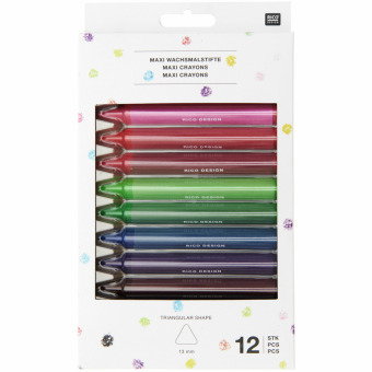 Wachsmalstifte Maxi dreieickig, 12 Stück, 110x13,5mm