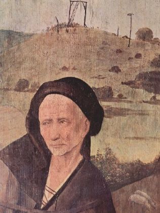 Hieronymus Bosch - Heuwagen, Triptychon, Außenseite: Der Pilgerweg des Lebens, Detail: Pilger - 1.00