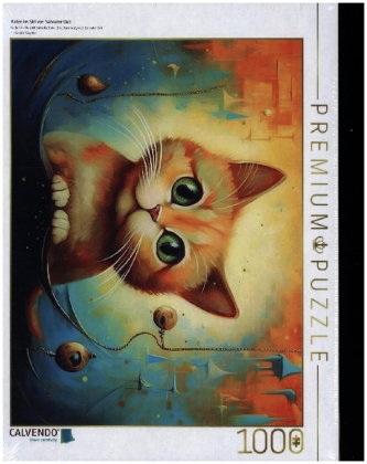 CALVENDO Puzzle Katze Im Stil von Salvador Dali | 1000 Teile Lege-Größe 64x48cm Foto-Puzzle für glüc