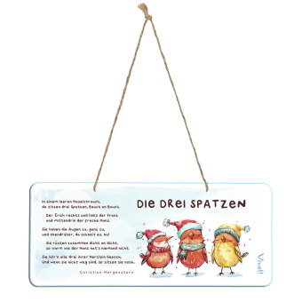 Deko-Schild »Die drei Spatzen« aus Metall