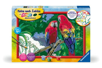 CreArt, Malen nach Zahlen Kinder - Bunte Papageien