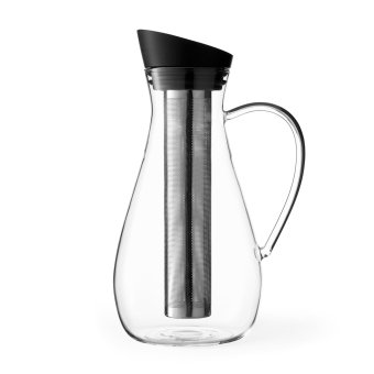 Infusion Eistee Karaffe mit schwarzem Deckel und integriertem Filter, 1l