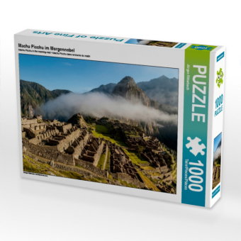 CALVENDO Puzzle Machu Picchu im Morgennebel | 1000 Teile Lege-Größe 64x48cm Foto-Puzzle für glücklic