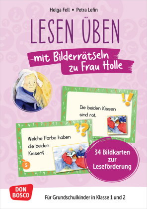 Lesen üben mit Bilderrätseln zu Frau Holle. 34 Bildkarten zur Leseförderung
