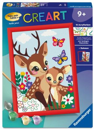 CreArt, Malen nach Zahlen Kinder - Fröhliche Hirsche