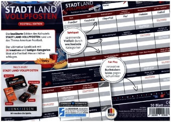 Stadt Land Vollpfosten Football Edition - "Touchdown mit Köpfchen."