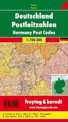 Deutschland Postleitzahlen, 1:700.000, Poster. Germany, Post Codes