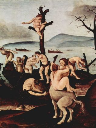Piero di Cosimo - Bildfolge zur Frühgeschichte der Menschheit, Szene: Rückkehr von der Jagd, Detail