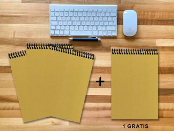 A 4 Notizblock - Set, 3+1 gratis, Luxury 80 Seiten GOLD GMUND SHIMMER, punktiert 10x10mm
