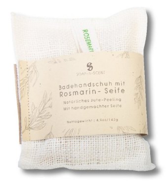 Badehandschuh mit Rosmarin Duftseife