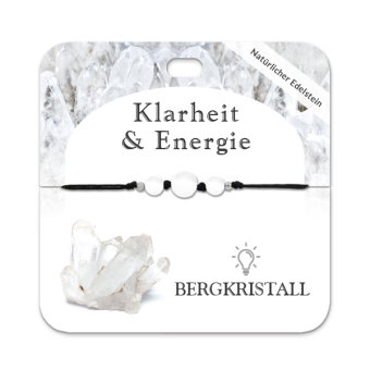 Bergkristall Armband mit 3 Edelsteinperlen