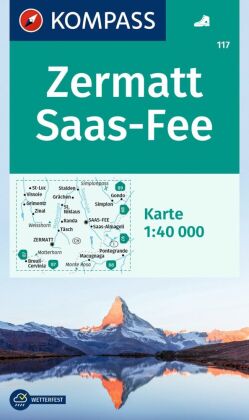 KOMPASS Wanderkarte 117 Zermatt, Saas-Fee 1:40.000