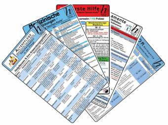 Altenpflege Karten-Set - Labor Normwerte, med. Abkürzungen, Medikamente - Haltbarkeit nach Anbruch,