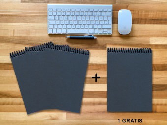 A 4 Notizblock - Set, 3+1 gratis, Luxury 80 Seiten BLAU NEW LAPISLAZULI GLITTER-OPTIK, punktiert 20x