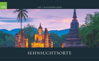 GEO - Sehnsuchtsorte 2026 - Wandkalender 58x36 cm, Poster-Kalender mit 12 Monatsblättern, deutschem