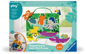 Play+ Magnetisches Holz-Fühl-Puzzle: Dschungel - ab 12 Monate