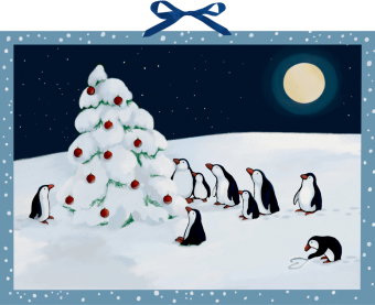 Wand-Adventskalender - Pinguin-Weihnacht
