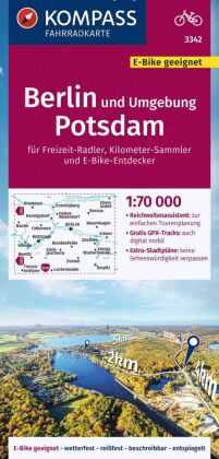 KOMPASS Fahrradkarte 3342 Berlin und Umgebung, Potsdam 1:70.000