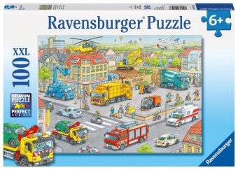 Kinderpuzzle 100 XXL Teile - Fahrzeuge in der Stadt