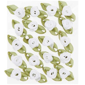 Röschen auf Schleife, Weiß