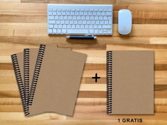 A 4 Notizbuch - Set, 3+1 gratis, Luxury 80 Seiten MUSKAT Designerecycling, blanko