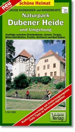Große Radwander- und Wanderkarte Naturpark Dübener Heide und Umgebung