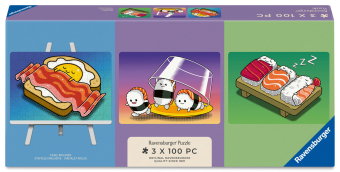 Minipuzzle-Trio 100 Teile - Kawaii Breakfast, Lunch & Dinner