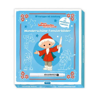 Trötsch Unser Sandmännnchen Mappe mit Vorlagen und Kreidemarker Wunderschöne Fensterbilder mit Kreid