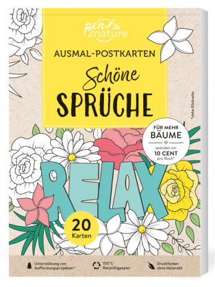 Ausmal-Postkarten Schöne Sprüche | 20 Karten