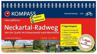 KOMPASS Fahrradführer Neckartal-Radweg, von der Quelle im Schwarzwald nach Mannheim