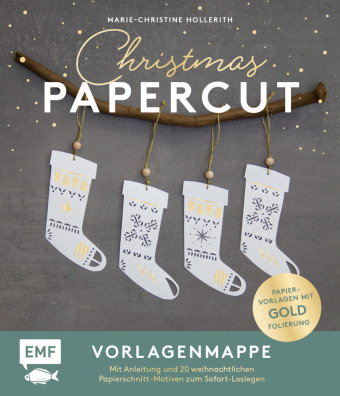 Set: Christmas Papercut - Die Vorlagenmappe mit Anleitung und 20 weihnachtlichen Papierschnitt-Motiv