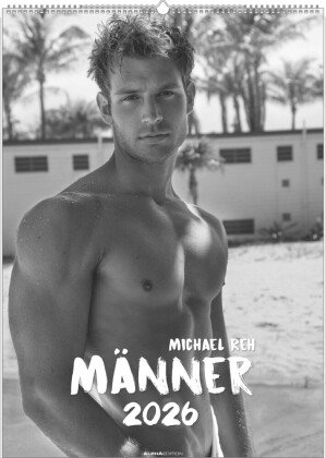 Alpha Edition - Männer 2026 - Wandkalender 50×70 cm mit 12 ästhetischen Schwarz-Weiß-Fotografien, ku