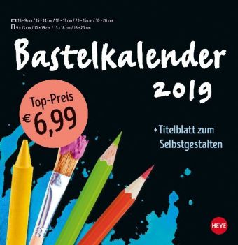 Bastelkalender schwarz groß 2019
