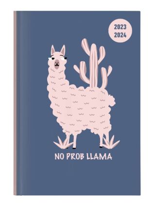 Collegetimer Llama 2023/2024 - Schüler-Kalender A5 (15x21 cm) - Lama - Day By Day - 352 Seiten - Ter