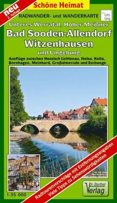Radwander- und Wanderkarte Unteres Werratal, Hoher Meißner, Bad Sooden-Allendorf, Witzenhausen und U