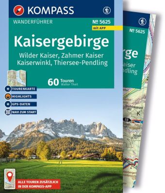 KOMPASS Wanderführer Kaisergebirge, Wilder Kaiser, Zahmer Kaiser, Kaiserwinkl, Thiersee-Pendling,60