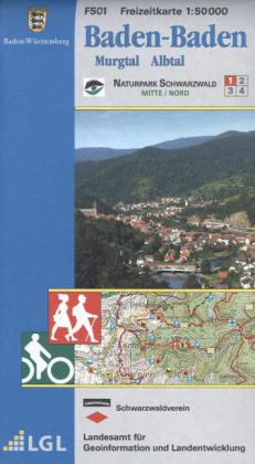 Topographische Freizeitkarte Baden-Württemberg Baden-Baden