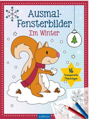 Ausmal-Fensterbilder - Im Winter