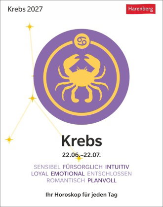 Krebs Sternzeichenkalender 2027 - Tagesabreißkalender - Ihr Horoskop für jeden Tag