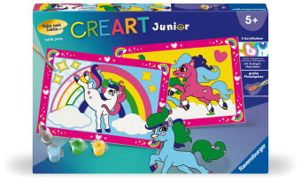 CreArt, Malen nach Zahlen Junior - Zauberponys mit Regenbogen