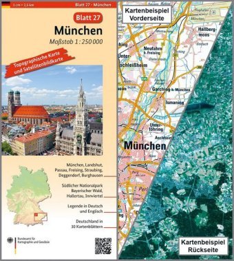 Topographische Karte und Satellitenbildkarte München