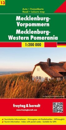 Freytag & Berndt Autokarte Mecklenburg-Vorpommern / Mecklenburg-Western Pomerania. Mecklembourg-Pomé
