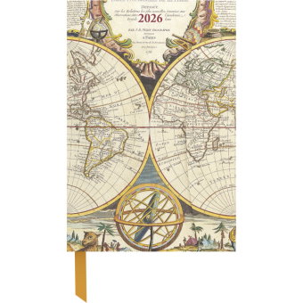 teNeues - Antique Maps 2026 - Buchkalender 10x15 cm | Kompakter Wochenkalender im Vintage-Weltkarten